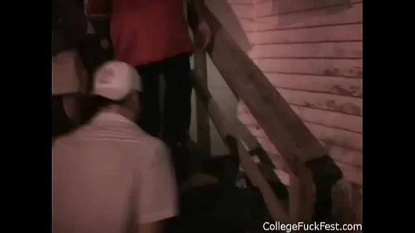 Attention whore straddling and fucking during a College fuck Fest Party