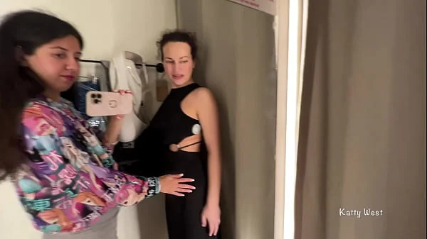 Two horny bitches in the public locker room